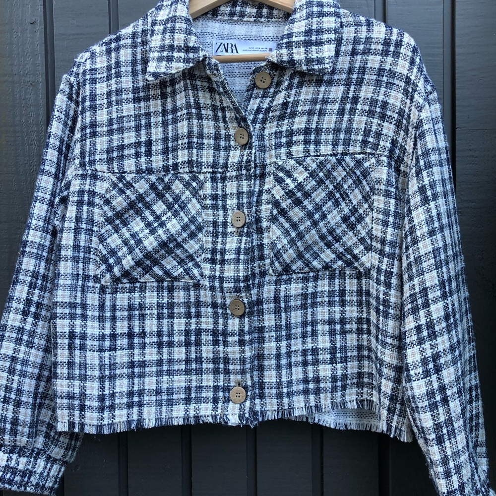 Zara Tweed Button Up Jacket